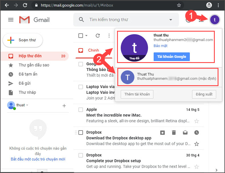 Cách đăng nhập nhiều tài khoản Gmail cùng một lúc trên 1 máy tính