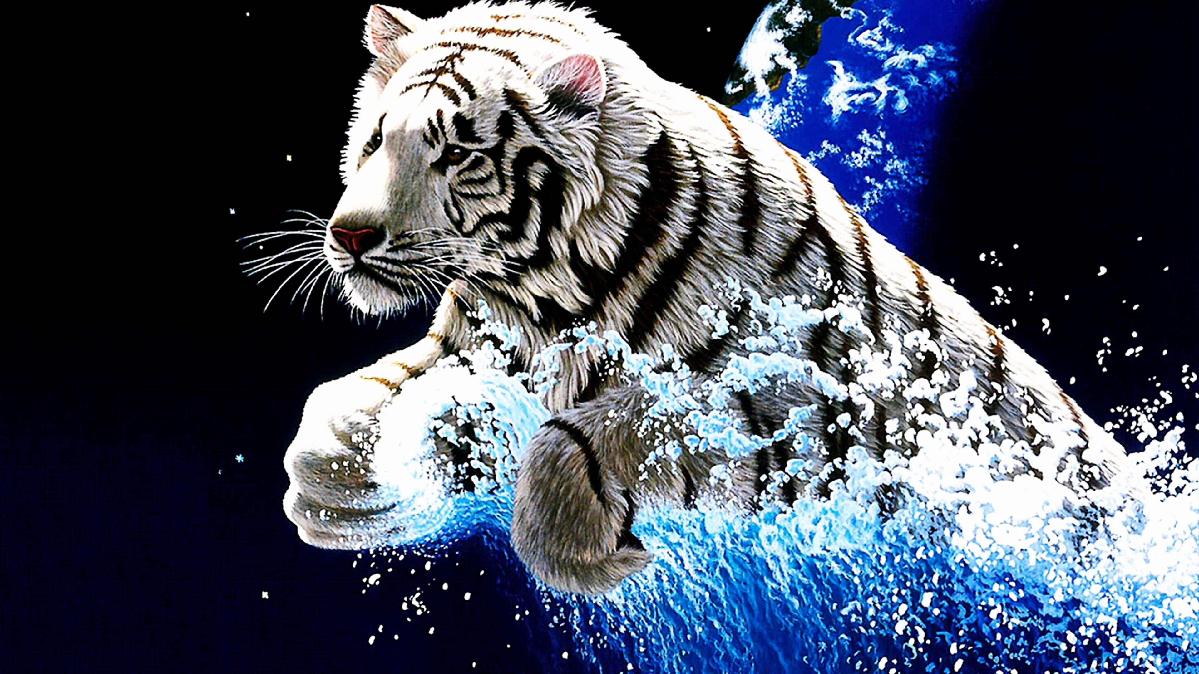 Hình nền con hổ 3D nền đen đẹp