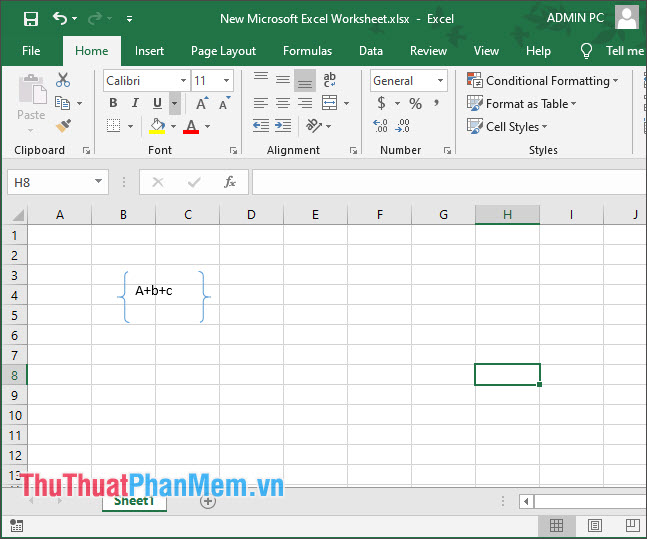 Kết quả tương tự với Excel