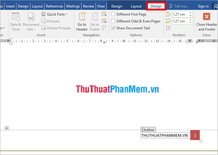 Chỉnh sửa Footer tùy ý