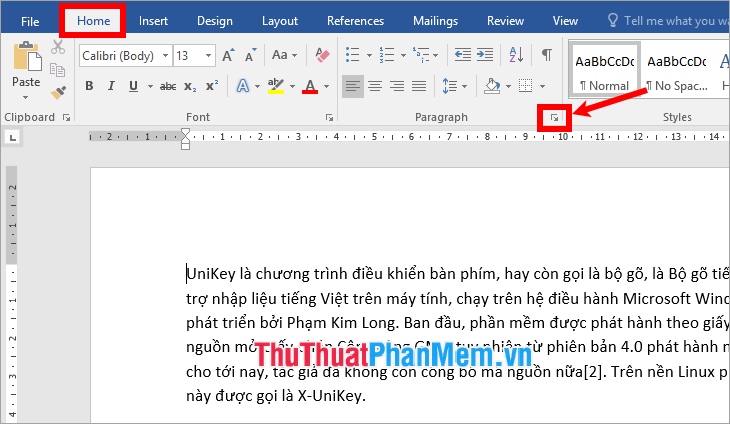 Paragraph Settings