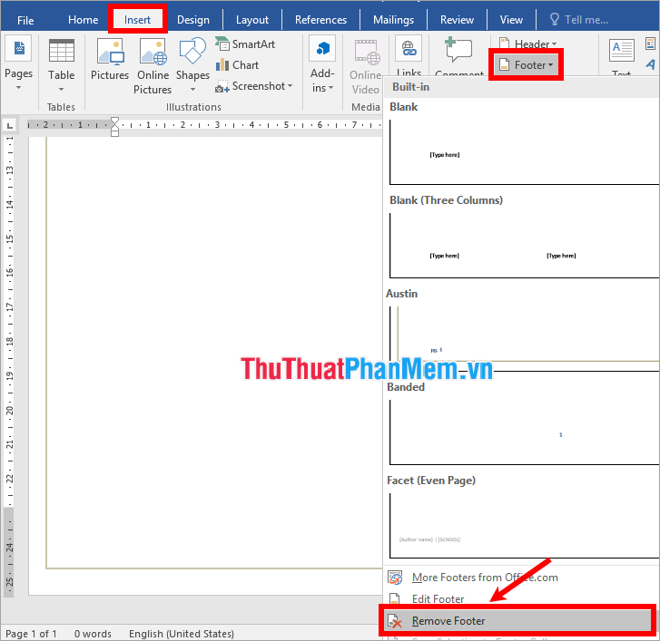 Remove Footer