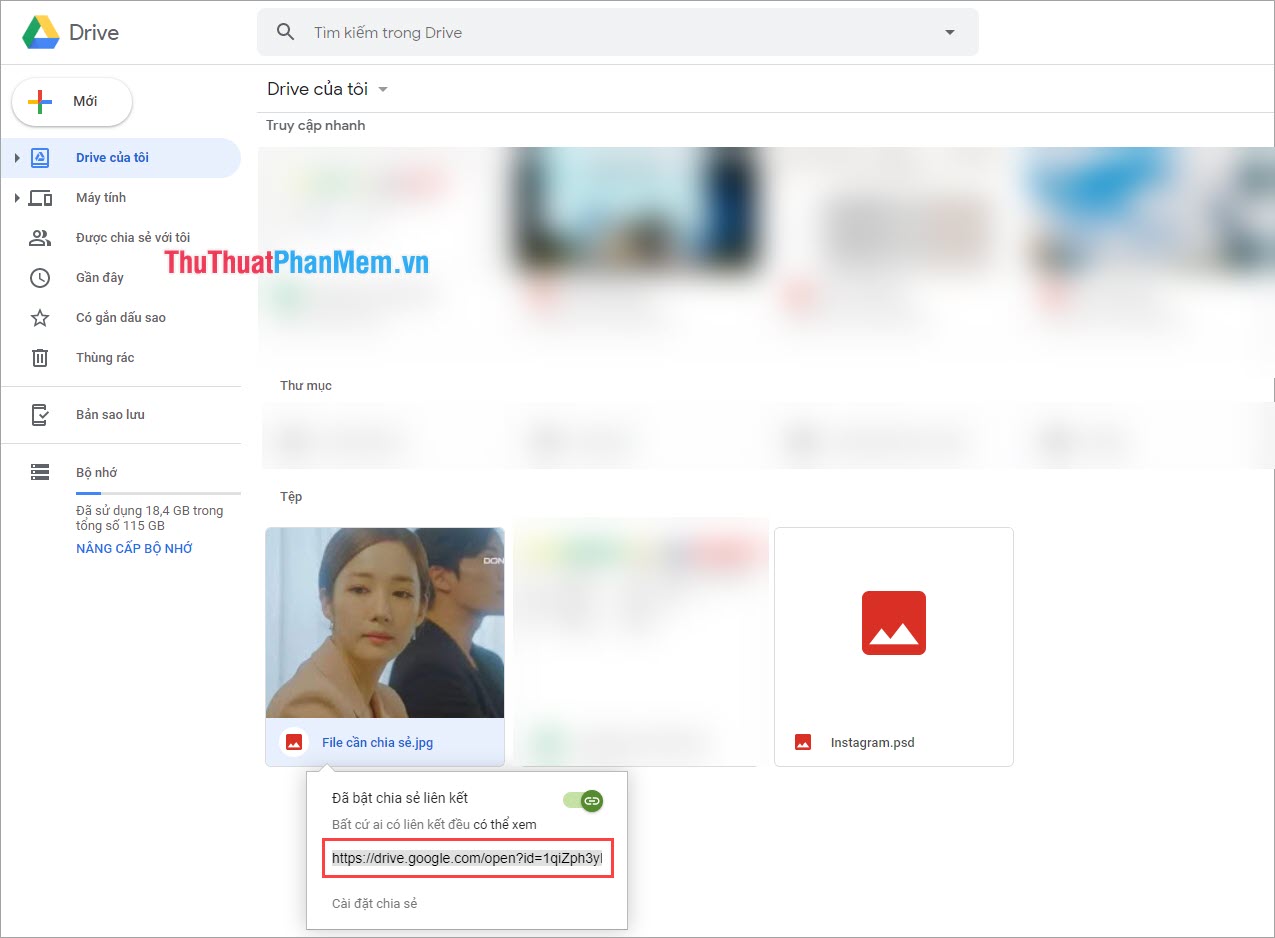 Cách up file lên Google Drive rồi chia sẻ link với mọi người