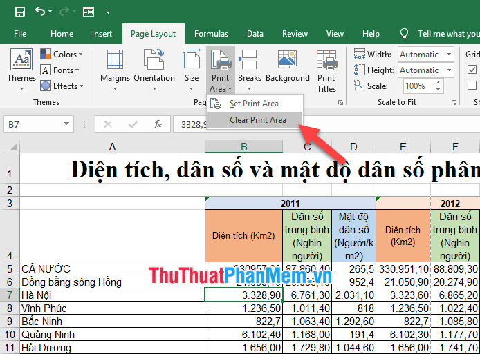 Hướng dẫn cách chọn vùng in trong Excel