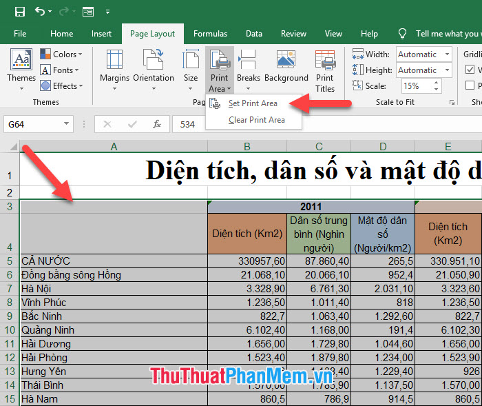 Hướng dẫn cách chọn vùng in trong Excel