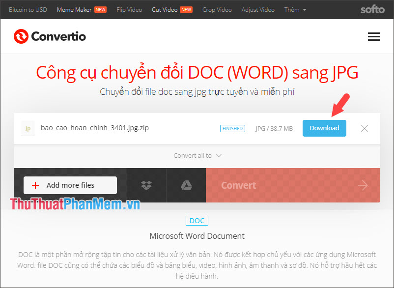 Bấm Download để tiến hành tải về