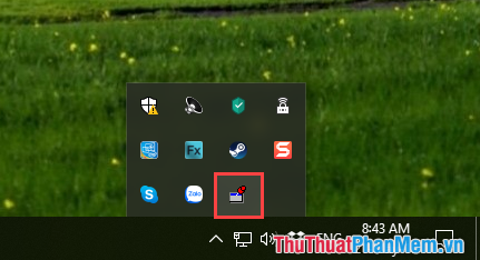 Biểu tượng DiskPins xuất hiện trên khay Taskbar