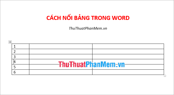 Bạn đã nối được hai bảng trong Word với nhau