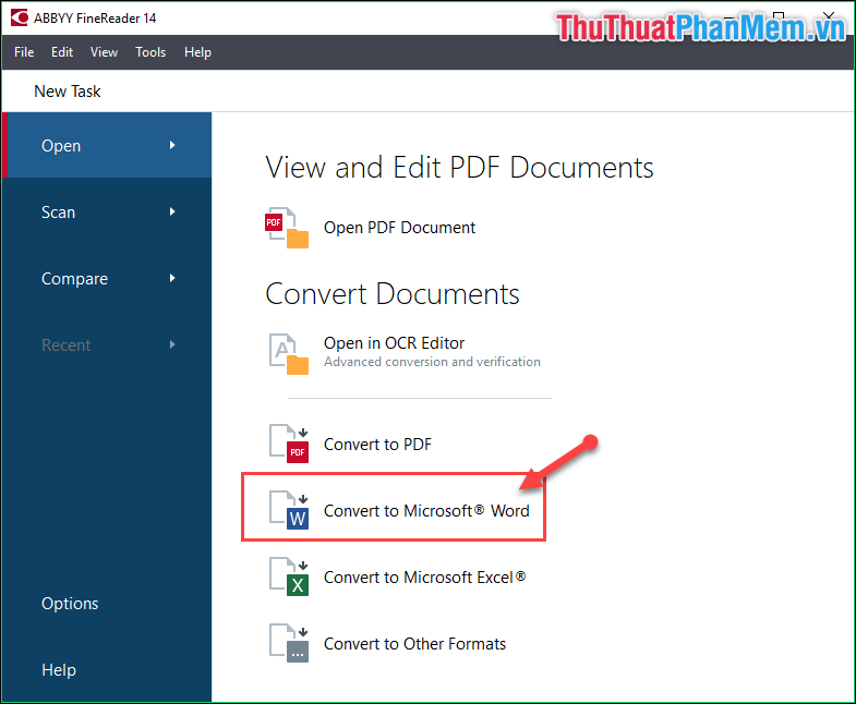 Chọn Convert to Microsoft Word