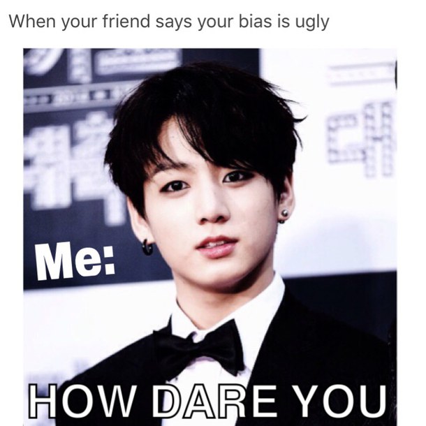 Ảnh chế BTS hài bựa- When your friend says your bias is ugly