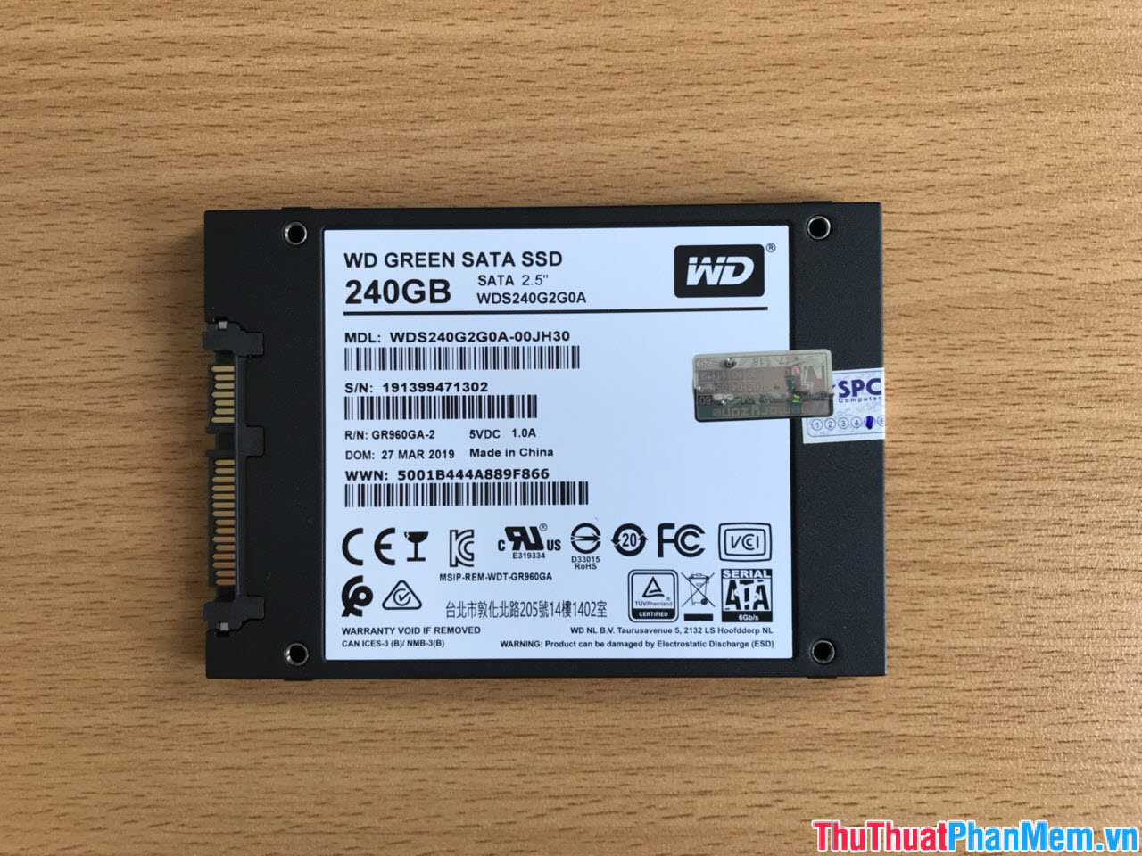 Sản phẩm SSD Western Digital Green 240GB có kích thước 2,5inch phù hợp với mọi Laptop và Case PC