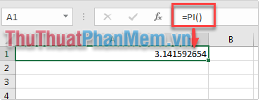 PI (Hàm PI) trong Excel - Cách dùng số PI trong Excel