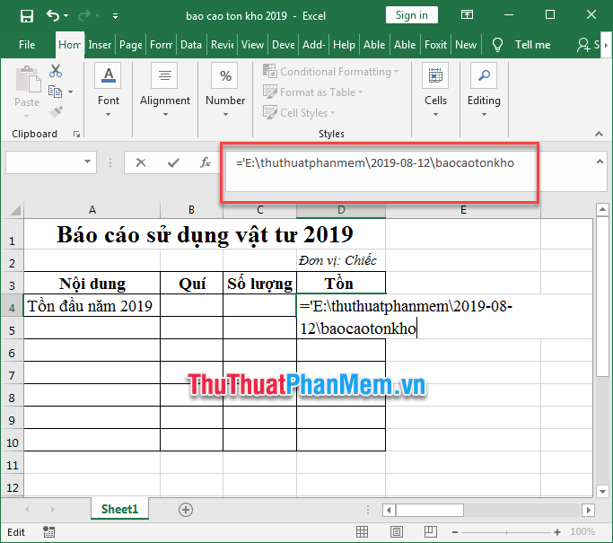 Cách link, liên kết dữ liệu giữa các file Excel