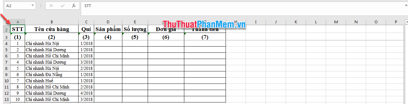 Cách cố định nhiều dòng trong Excel
