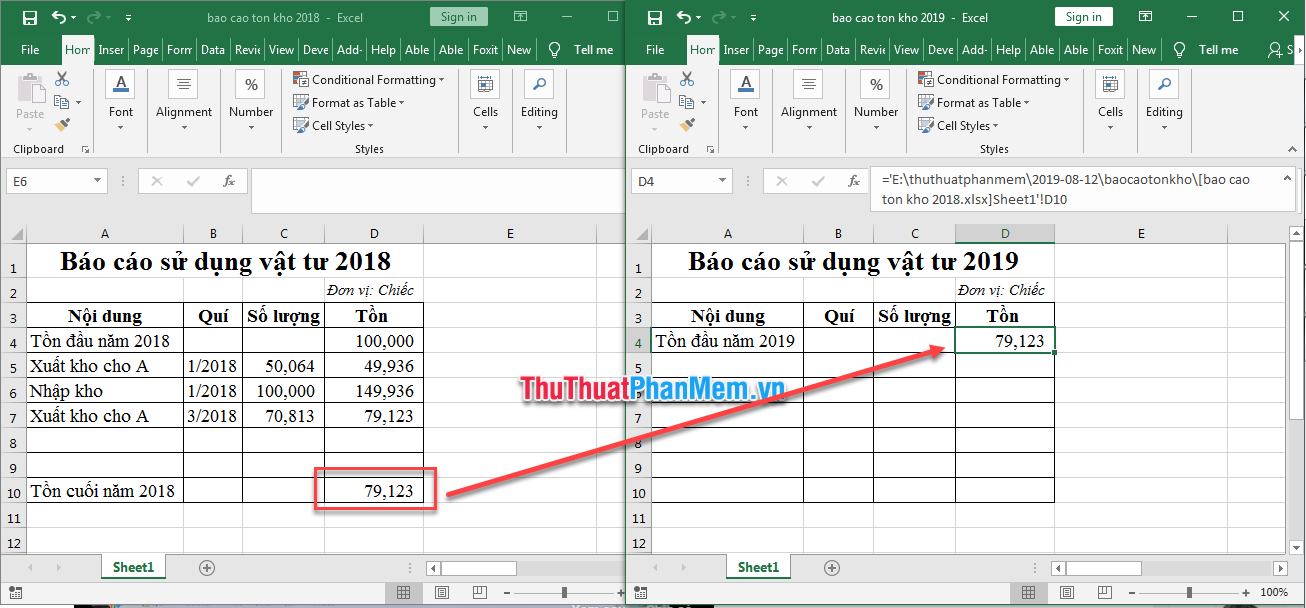 Cách link, liên kết dữ liệu giữa các file Excel
