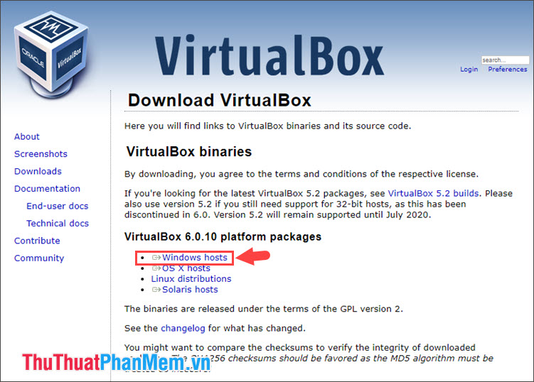 Tải xuống công cụ VirtualBox miễn phí