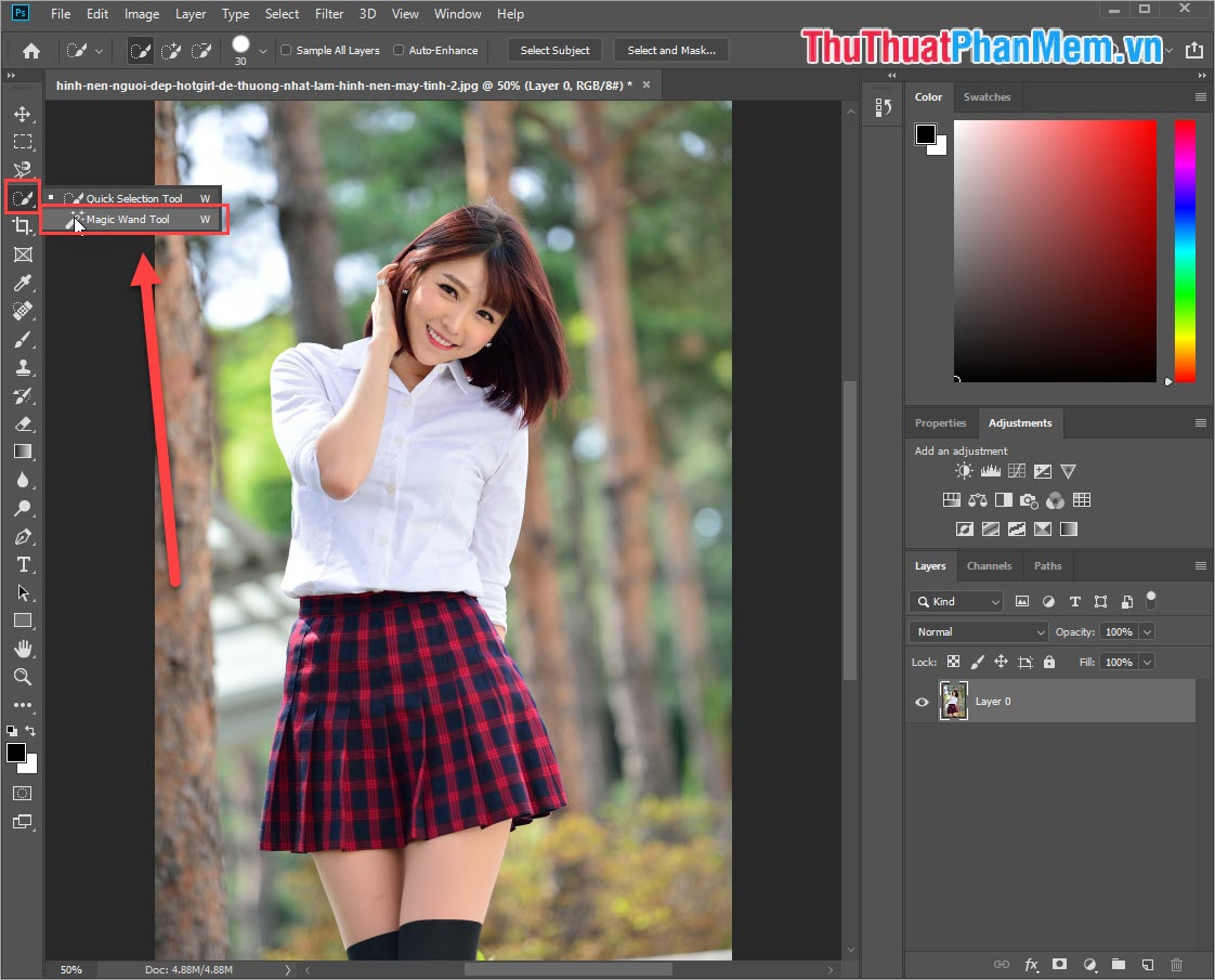 Cách thay đổi background (nền ảnh) trong Photoshop