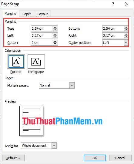 Page Setup