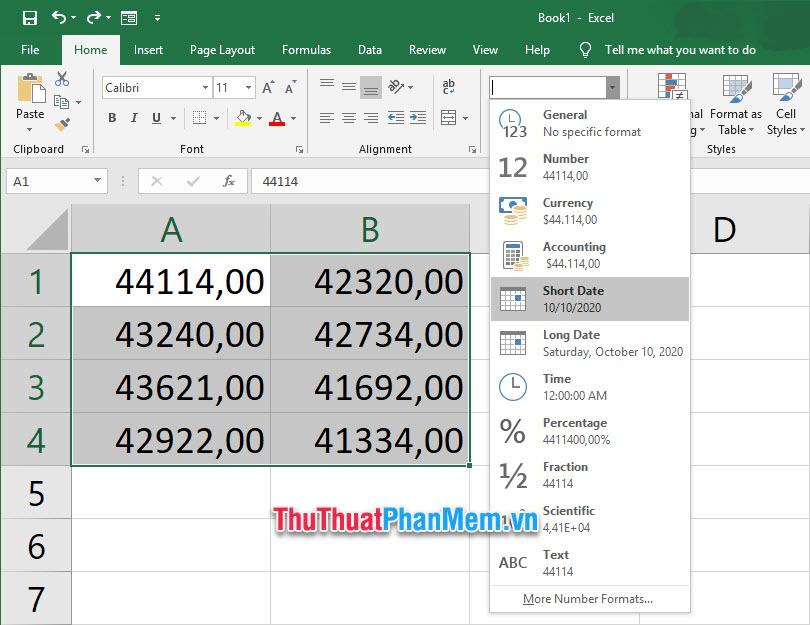 Cách chuyển số thành ngày tháng trong Excel