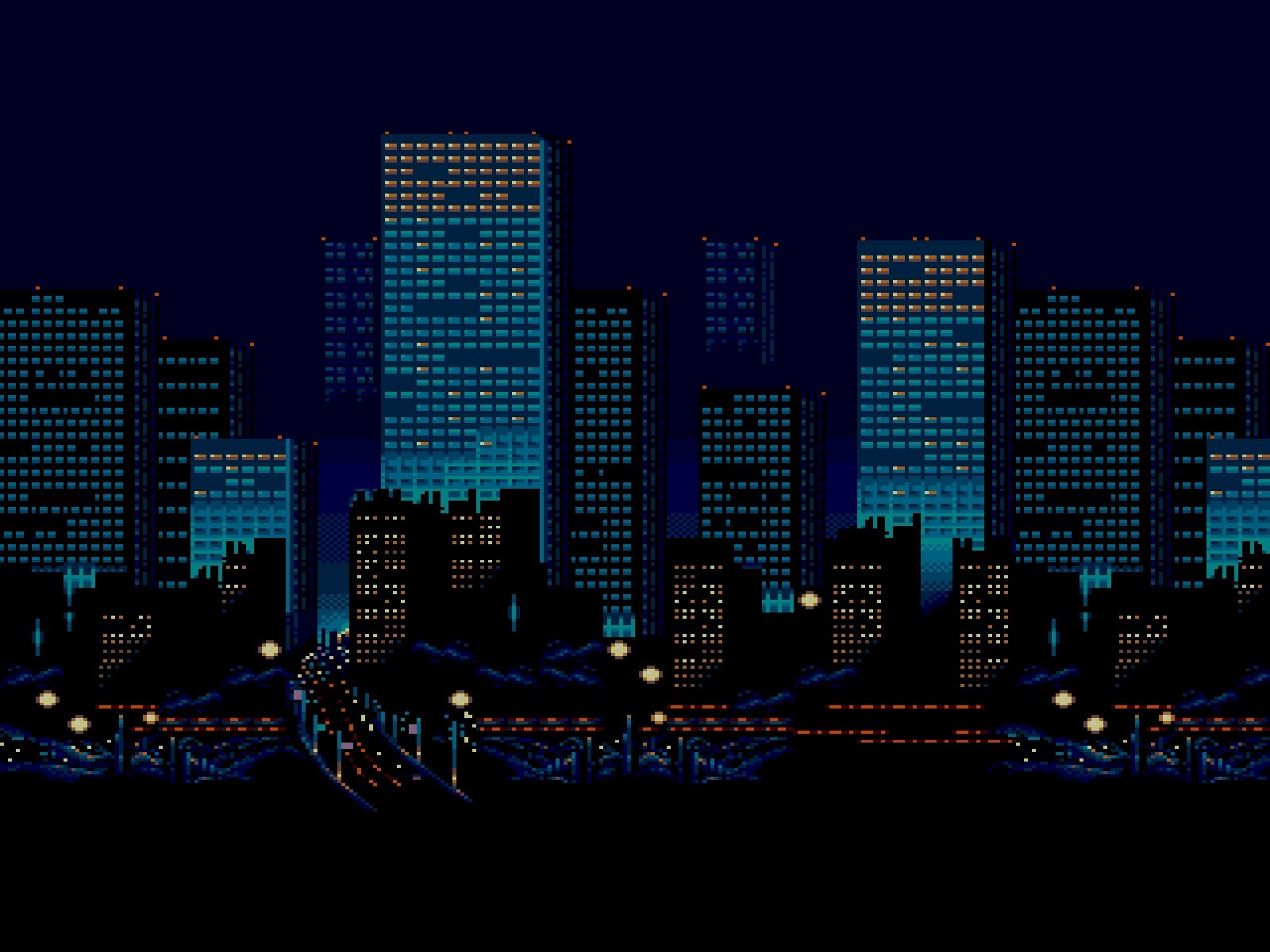 Background 3D thành phố đêm