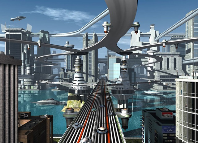 Background thành phố tương lai