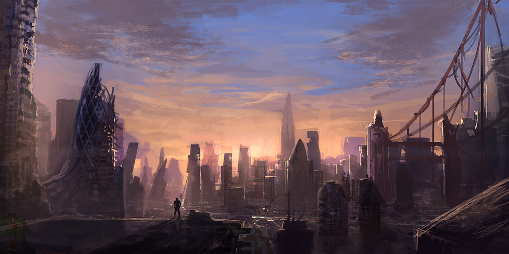 Background thành phố viễn tưởng