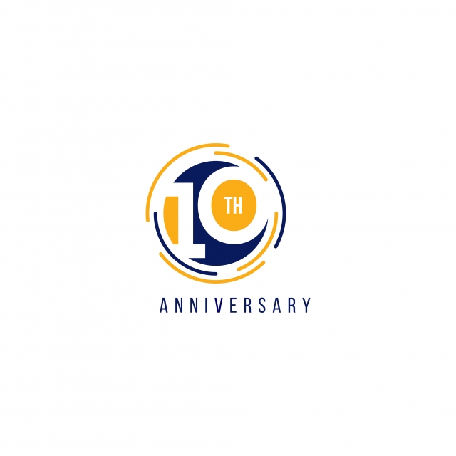 Logo kỉ niệm 10 năm đẹp đơn giản