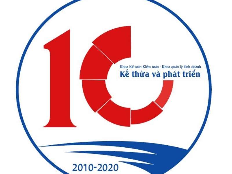 Logo kỉ niệm 10 năm đơn giản và ý nghĩa