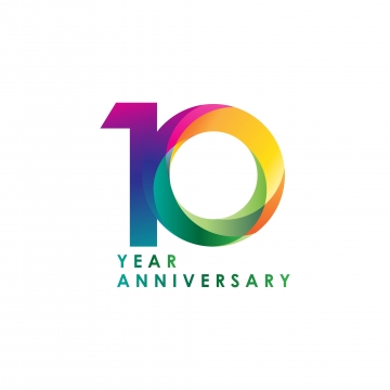 Logo kỉ niệm 10 nhiều màu