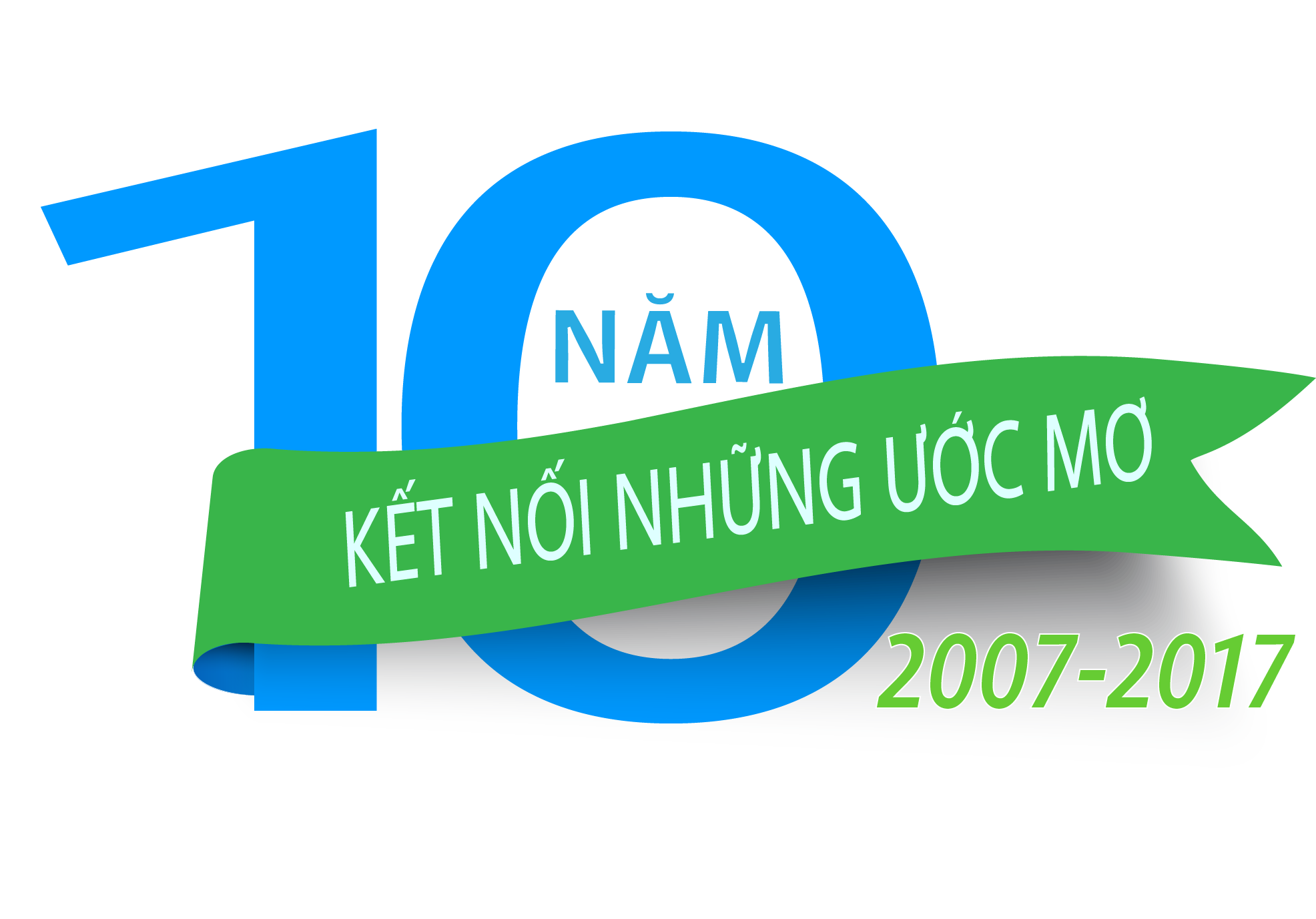 Logo kỷ niệm 10 năm đẹp và đơn giản