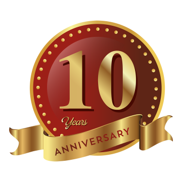 Mẫu logo huy hiệu kỉ niệm 10 năm