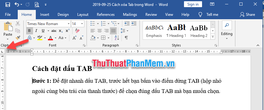 Chọn đúng dấu TAB mà bạn muốn