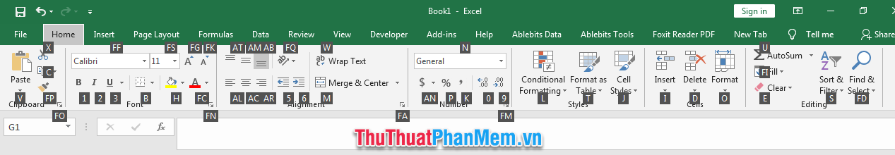 Các phím tắt Merge trong Excel
