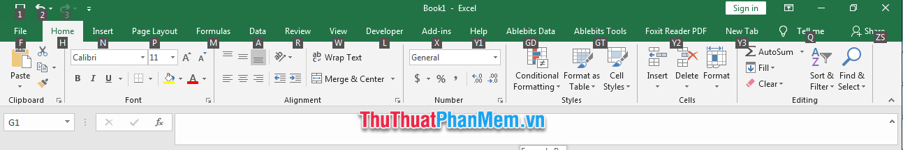 Các phím tắt Merge trong Excel