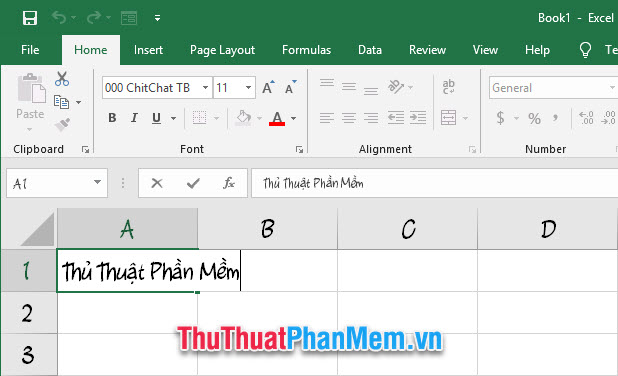 Sau khi khởi động lại Excel bạn sẽ thấy font mặc định thay đổi theo ý bạn