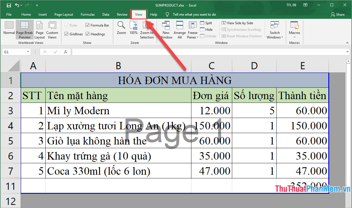 Cách bỏ chữ Page trong Excel, xóa chữ chìm Page 1, Page 2 trong Excel