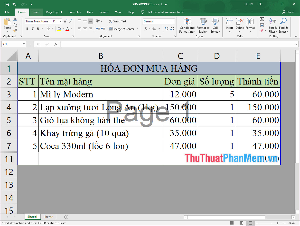 Cách bỏ chữ Page trong Excel, xóa chữ chìm Page 1, Page 2 trong Excel