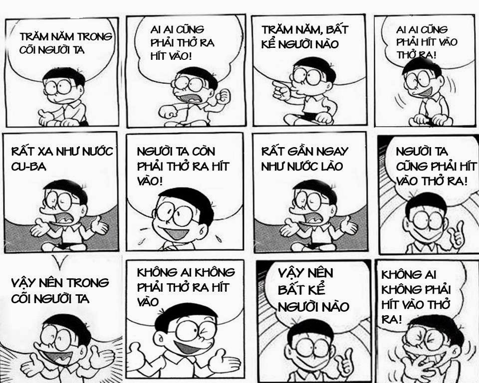 Ảnh Doremon chế Nobita làm thơ
