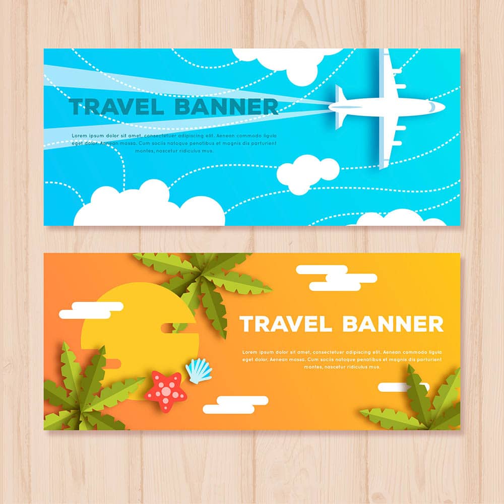 Banner du lịch đơn giản
