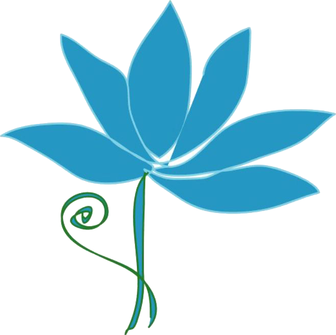 Hình hoa sen màu xanh PNG