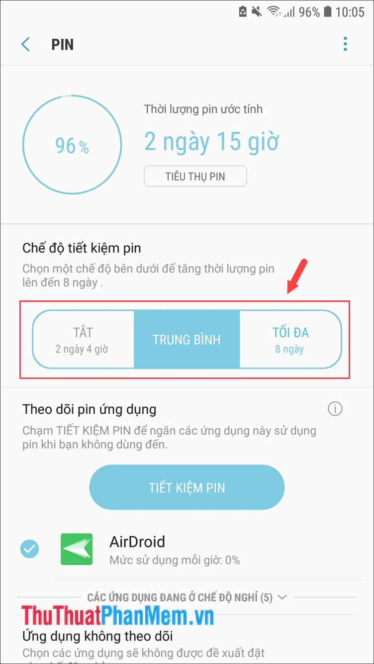 Cách bật tắt chế độ tiết kiệm pin trên điện thoại Android, Samsung, Xiaomi