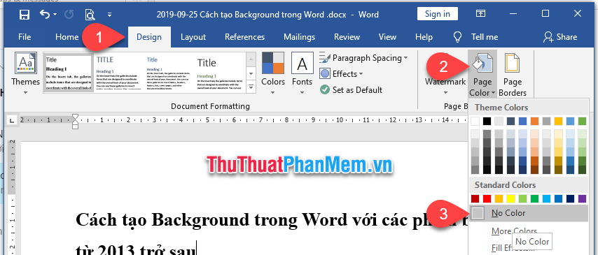 Chọn No Color