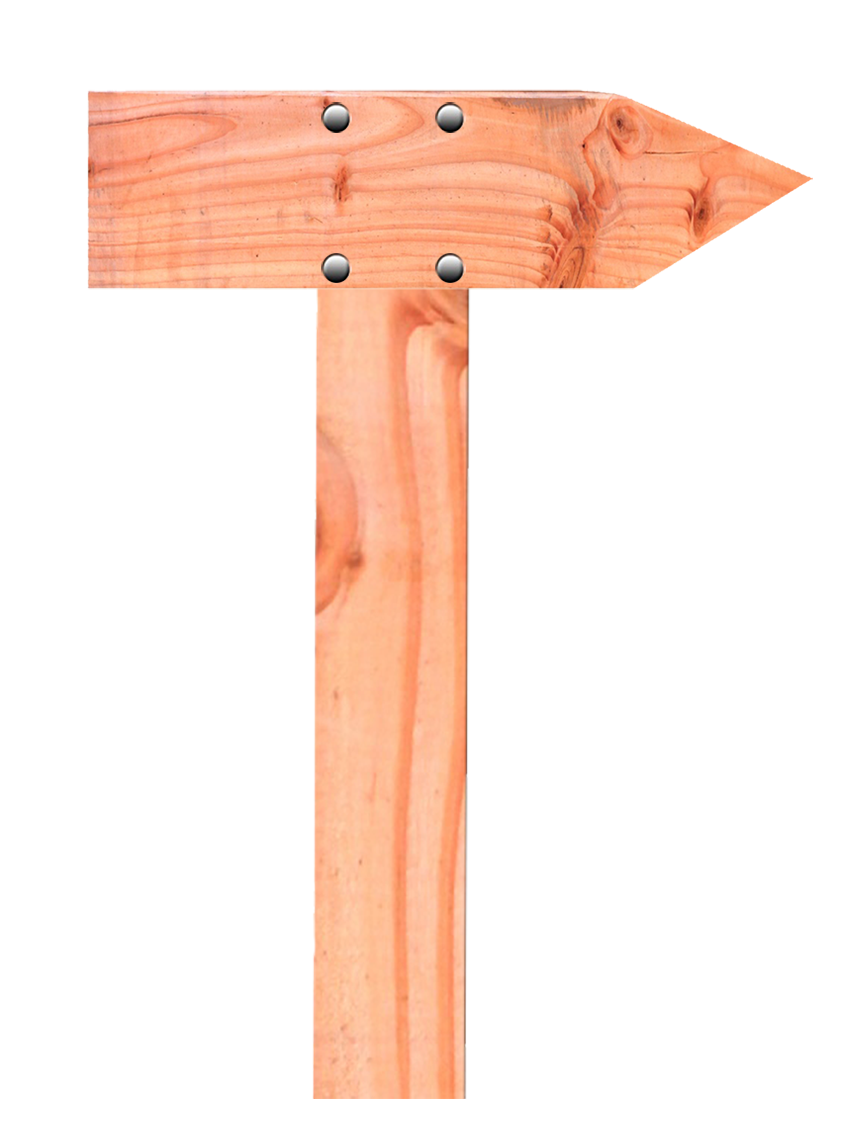 Hình mũi tên chỉ hướng bằng gỗ